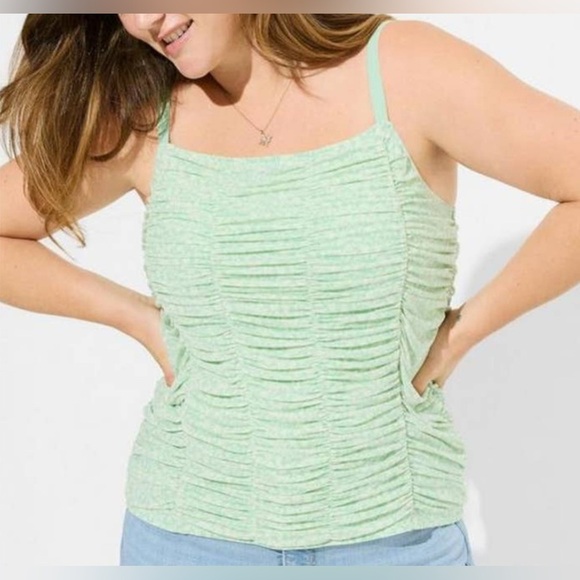 Torrid Women's Ruched Mesh Stretch Tank Top (640) - Picture 1 of 13